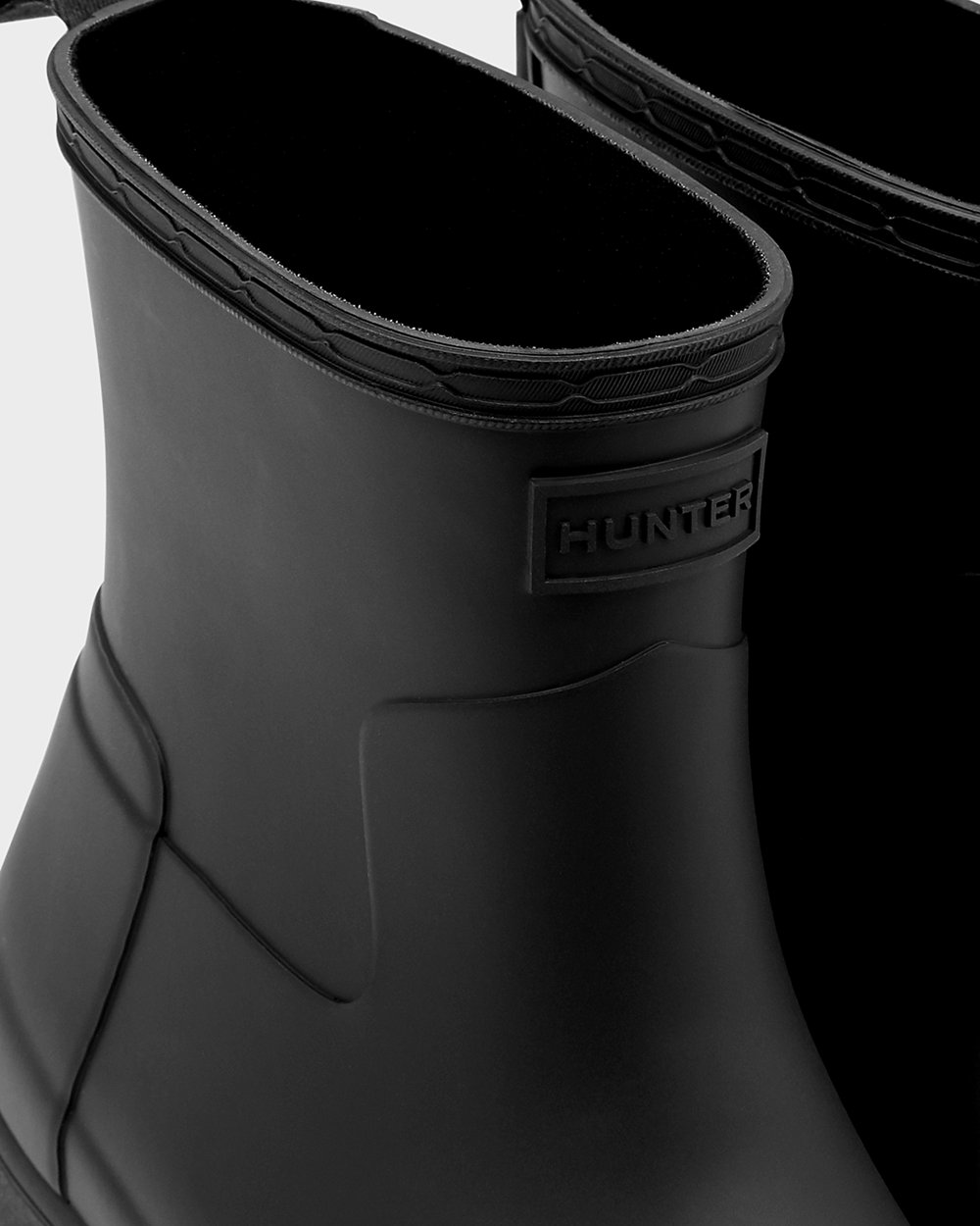 Botas De Salto Hunter Feminina Pretas - Refined Slim Fit Baixo Ankle - 67EFBJUYV